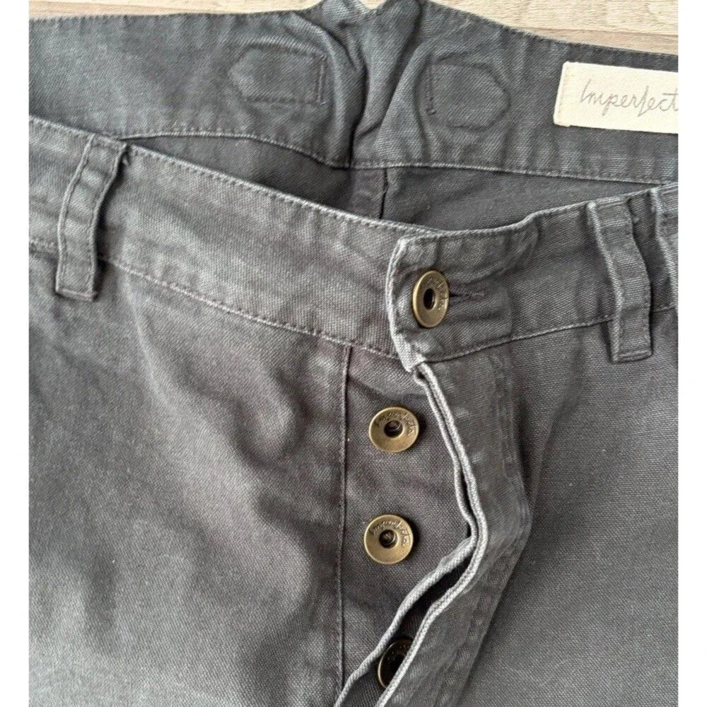 IMPERFECTS Black Cotton Double Knee Courier Utility Pants Size 34